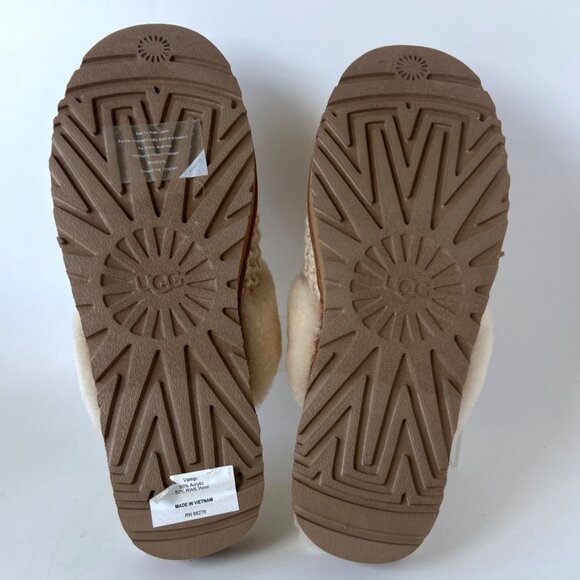 UGG Cozy Cream Knit Shearling Women Slippers UK10 US12 - Picture 6 of 9